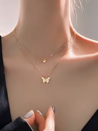 Gold Butterfly Necklace 1
